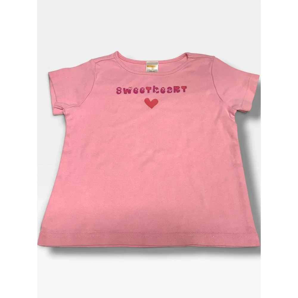 Gymboree Outlet Sweetheart Pink Heart Valentine Graphic Tee Girls Size 4